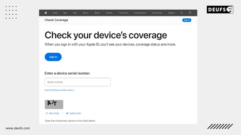 Apple Watch Warranty Website